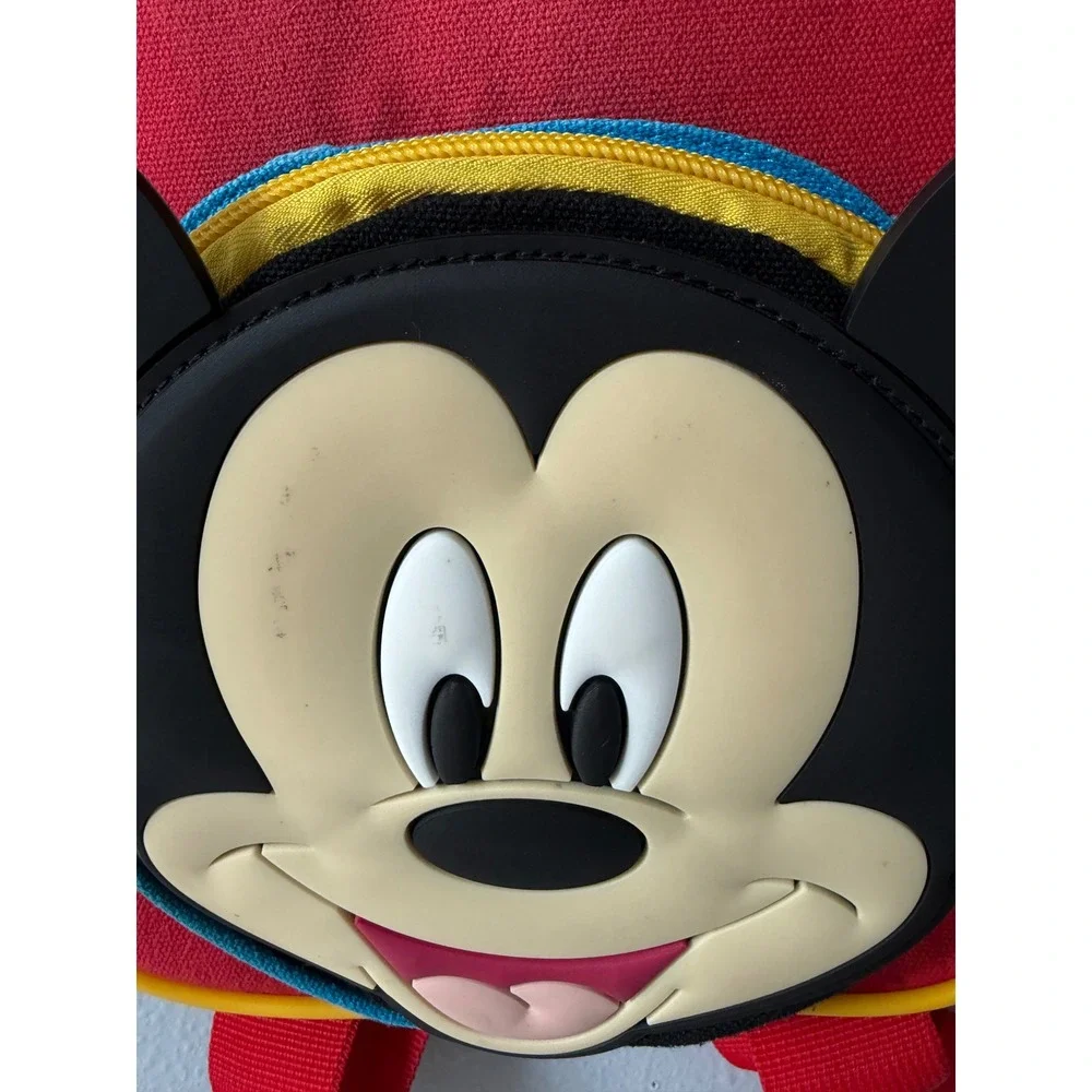 Disney Mickey Mouse Vintage Mini Backpack Red Blue Yellow Colorblock Kids Bag